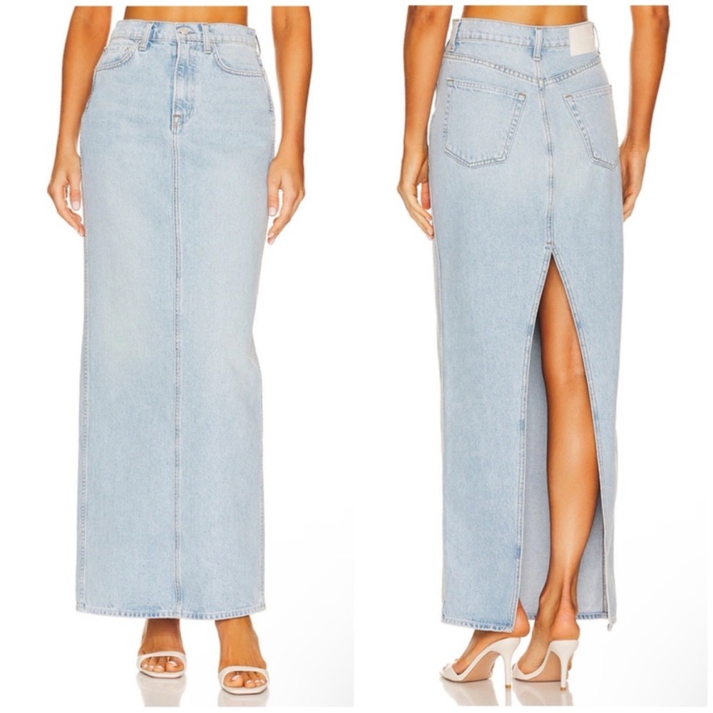 NWT GRLFRND Amara Maxi Skirt with Back Slit in Holmby Hills